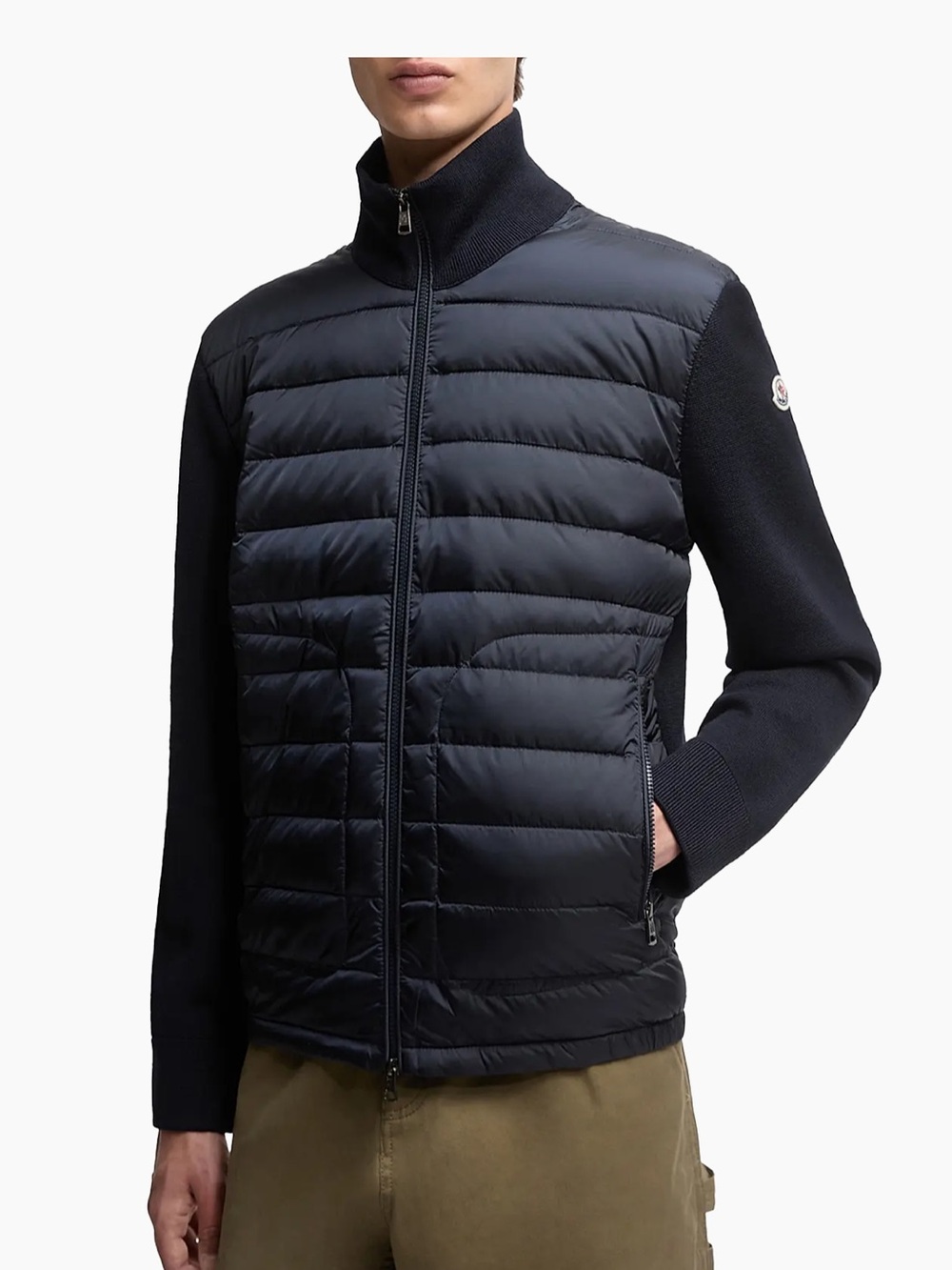 Moncler Men's Navy Quilted Hybrid Puffer Jacket NEW W TAGS!!
